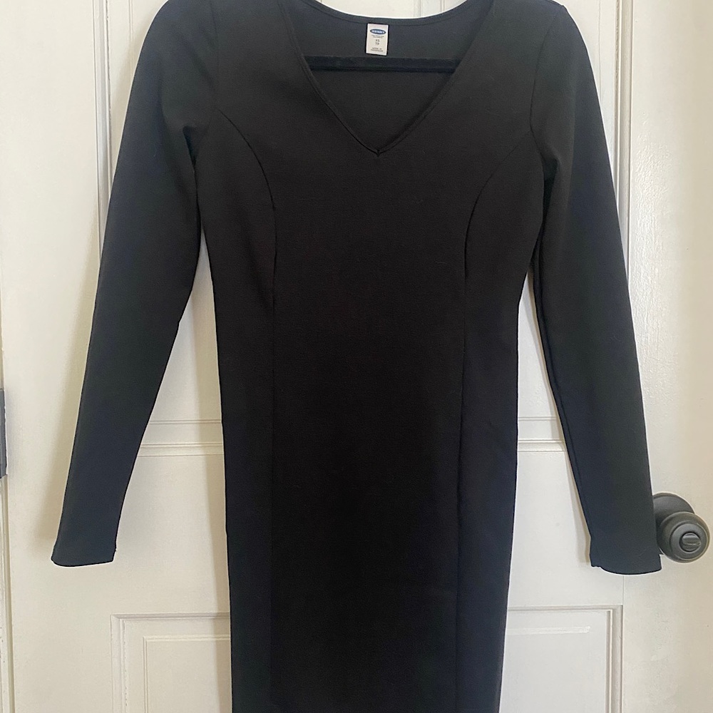Black, longsleeve body con dress